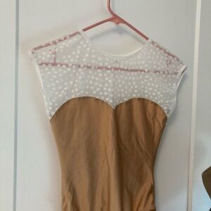 Elegant Brown and White Polka Dot Women's Top